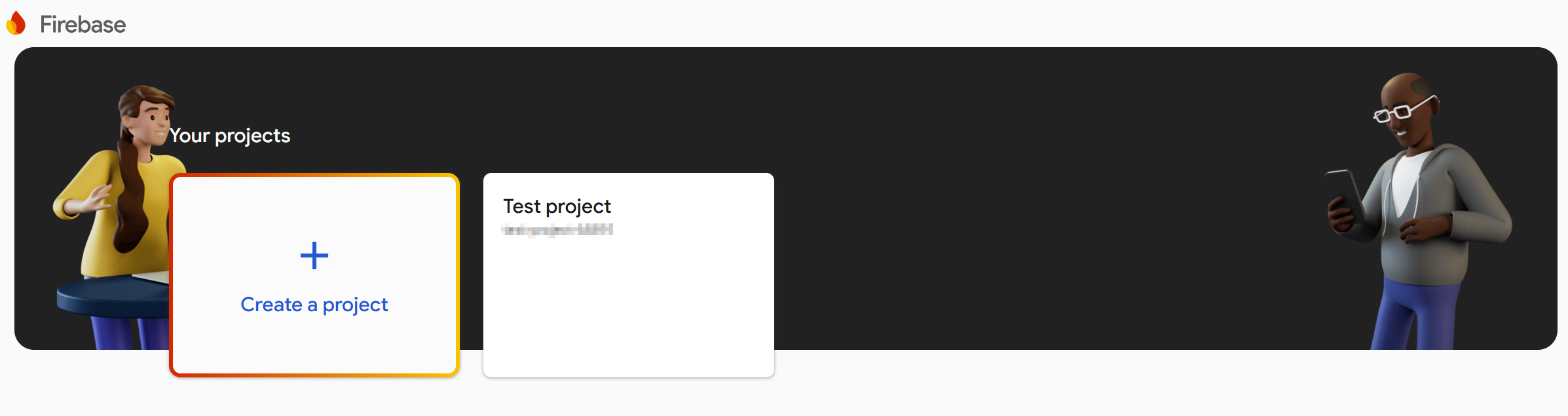 Откройте консоль Firebase и выберите ваш Project