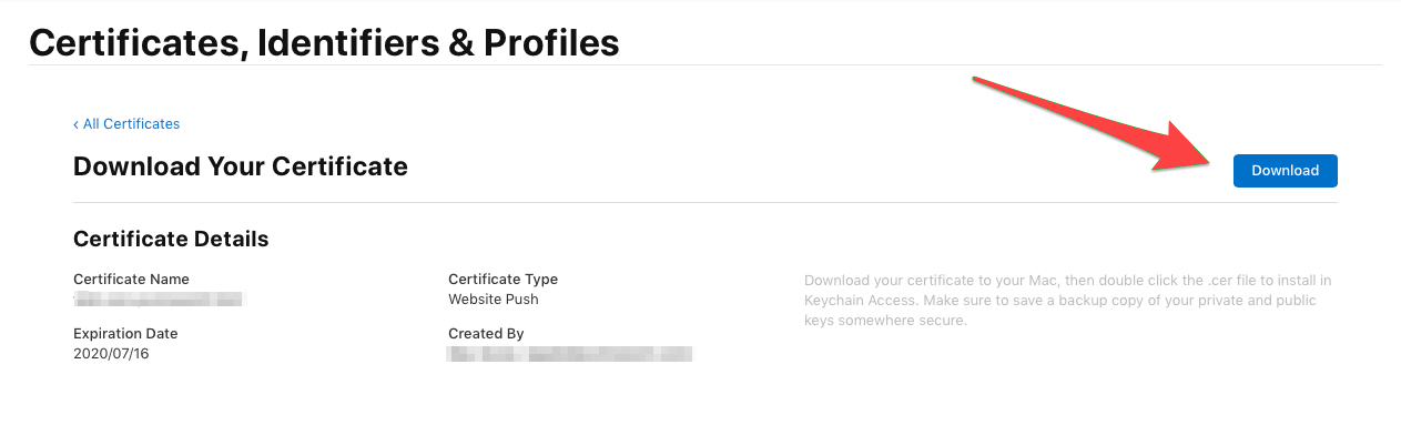 Загрузка сертификата