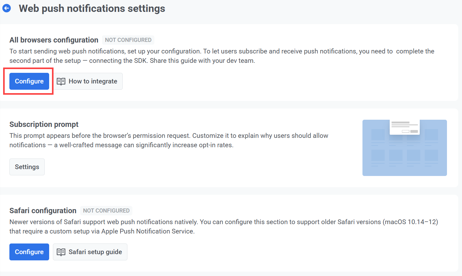 Настройка web push для всех браузеров