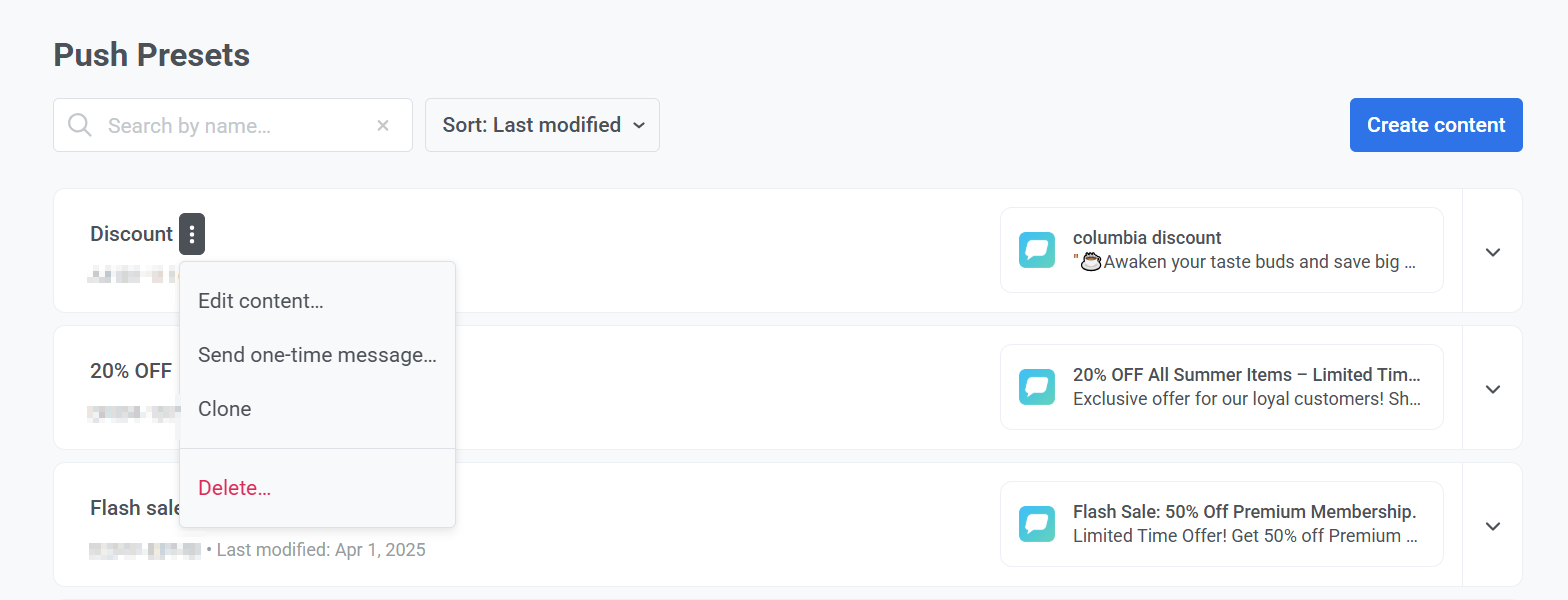 Редактирование и управление пресетами