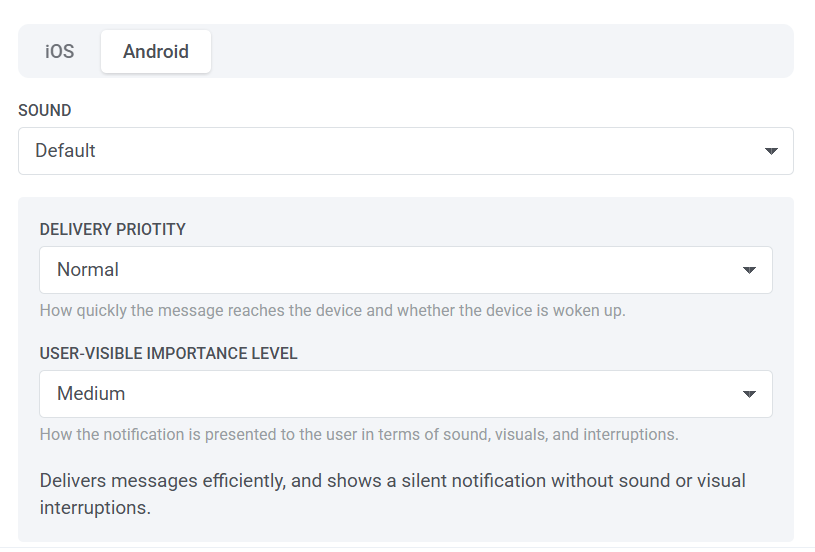 Настройки уведомлений Android