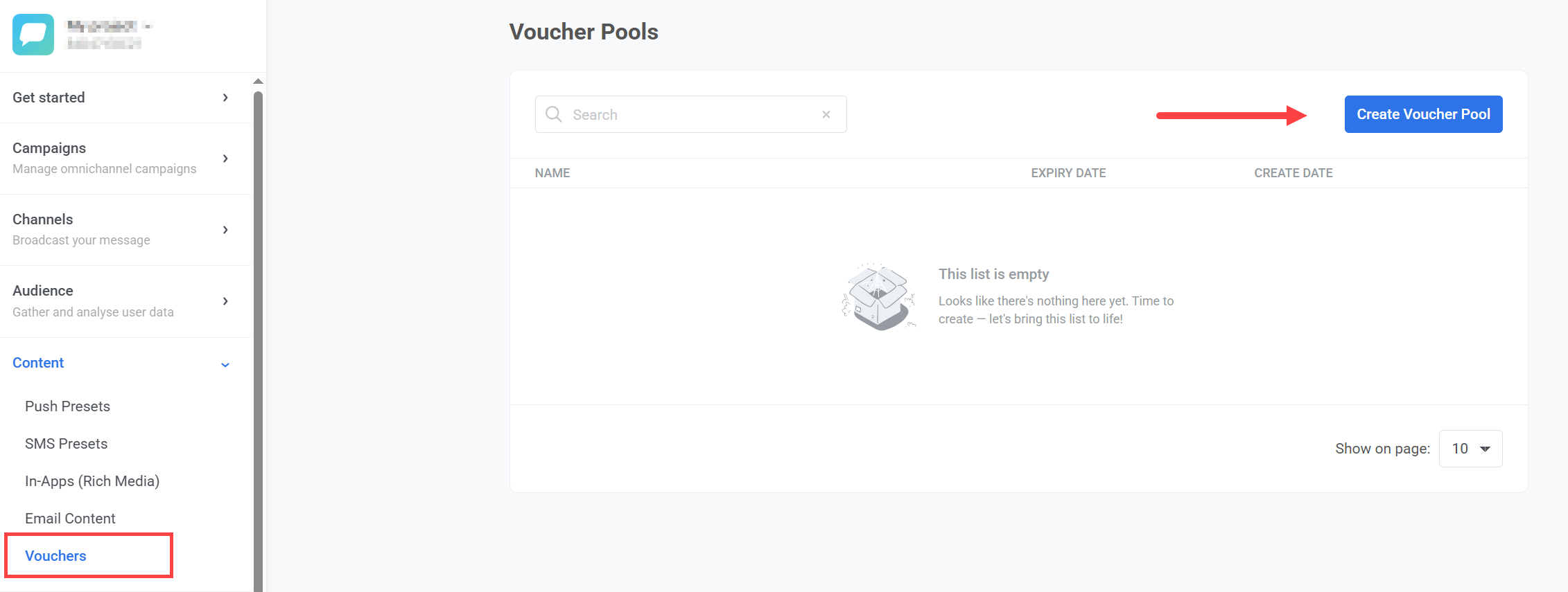 Создание пула промокодов