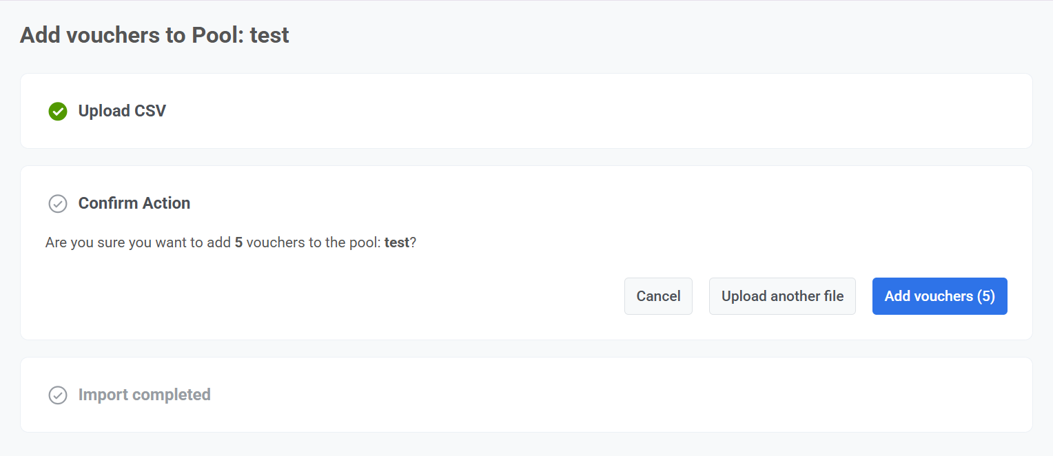 Добавление промокодов