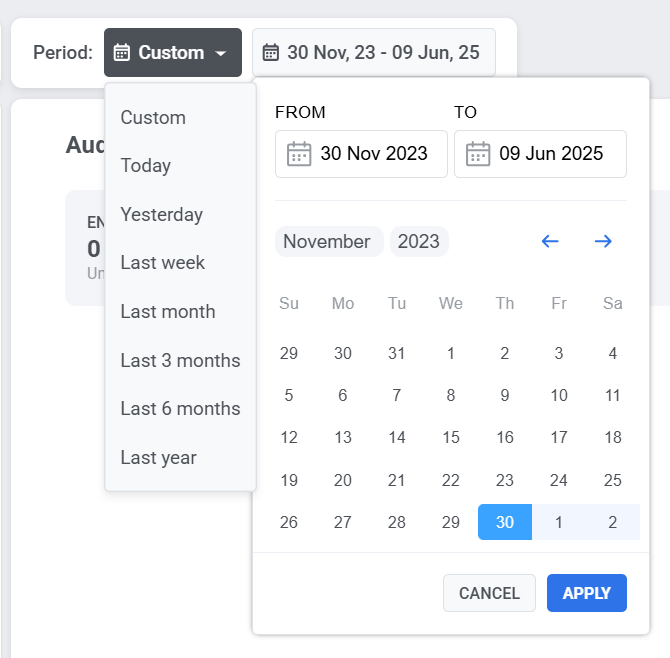 Выберите период времени