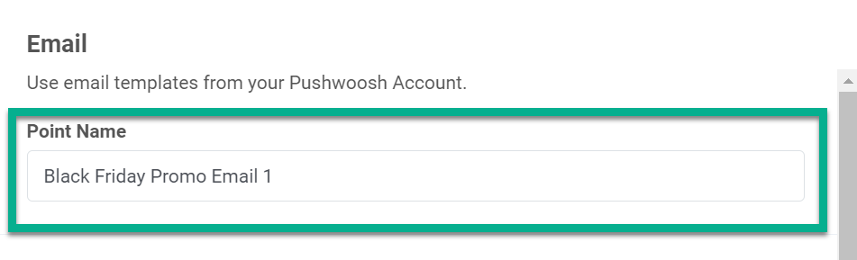 присвоение описательного названия точке journey с email-сообщением