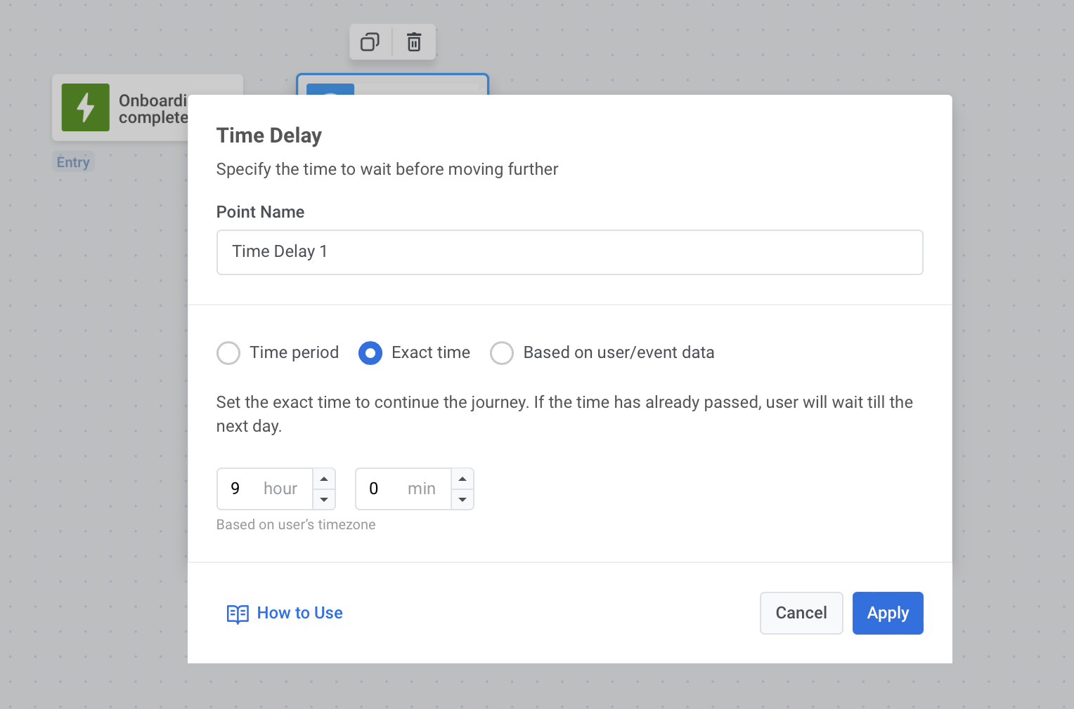 Точка Journey Time Delay