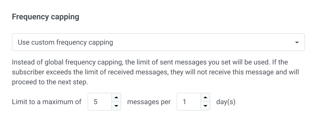 Пользовательское ограничение частоты отправки