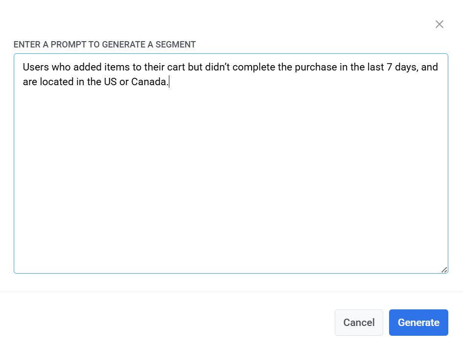 Создать Segment с помощью ИИ