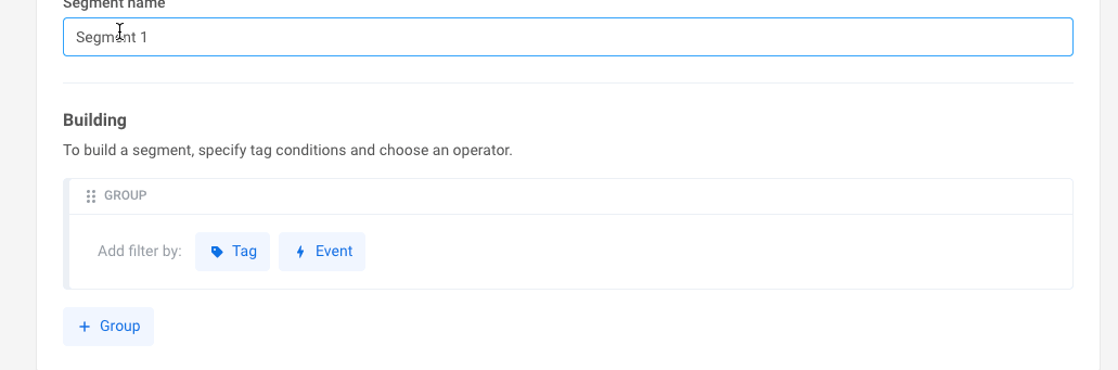 Настройка фильтра Segment по Tags