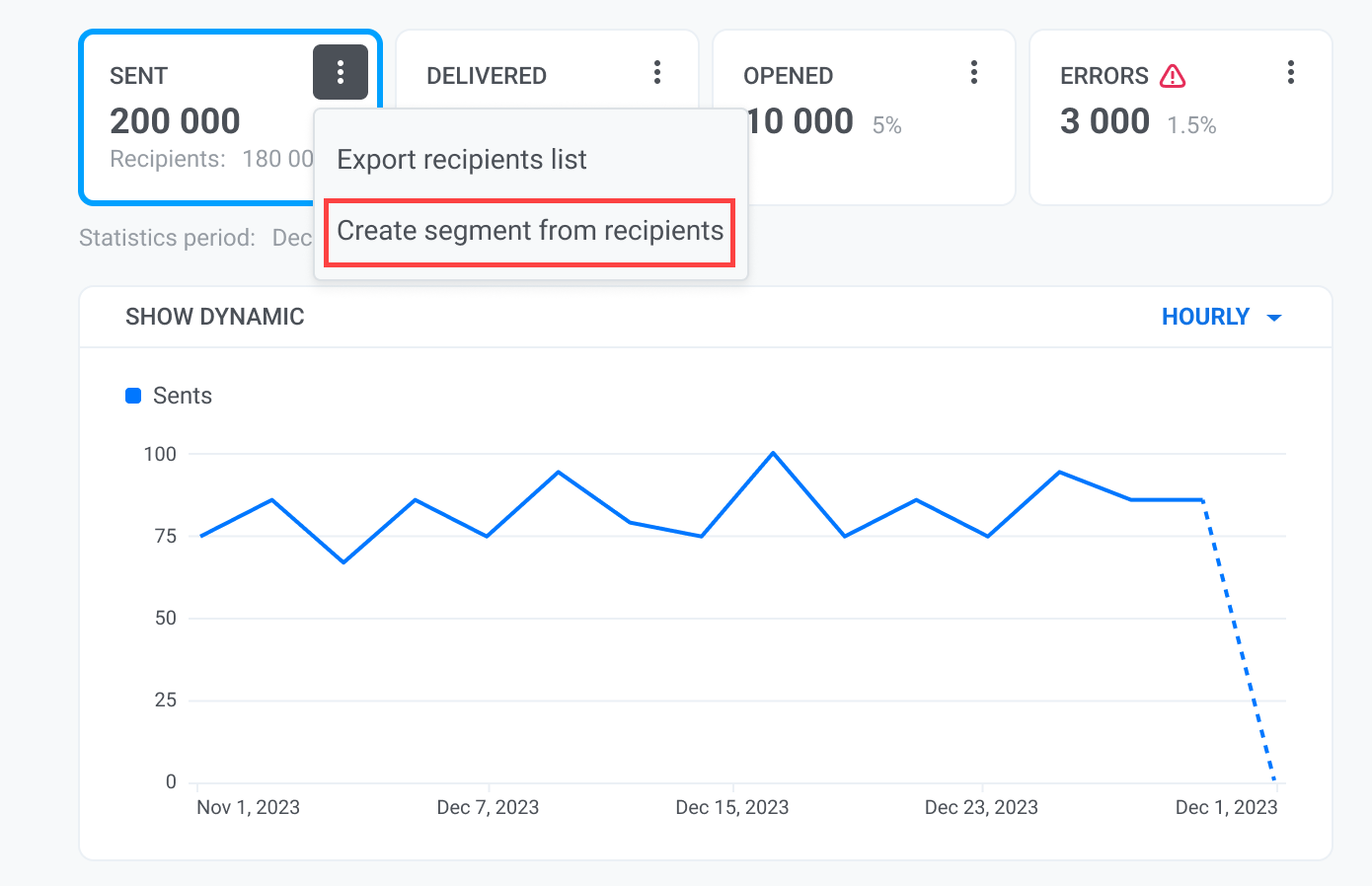 Create segment from recipients