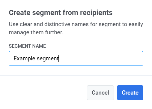Create a segment from recipients