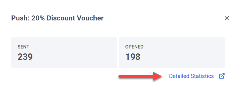 Access detailed push notification statistics