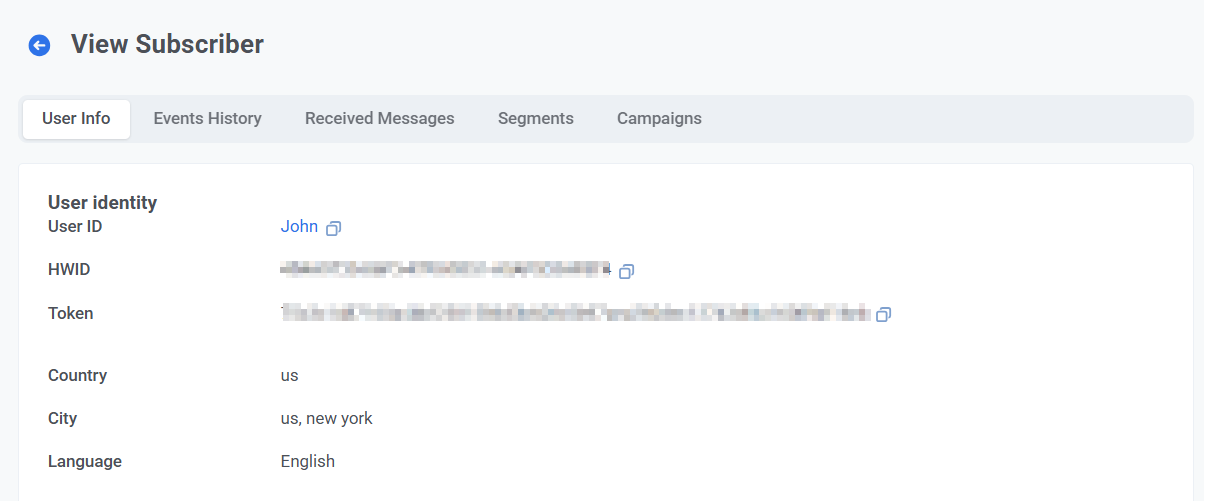 Раздел User identity