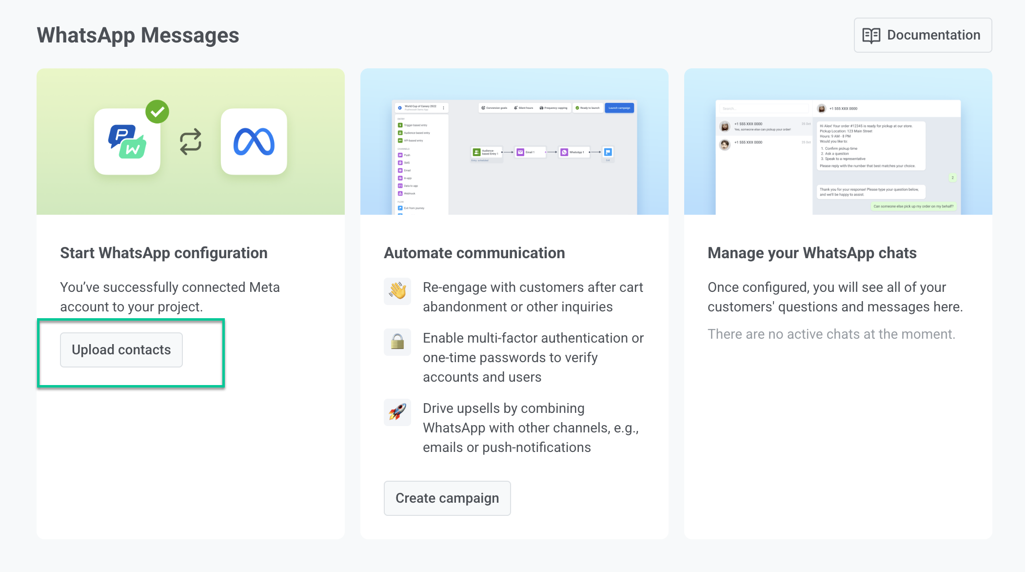 Upload WhatsApp contacts