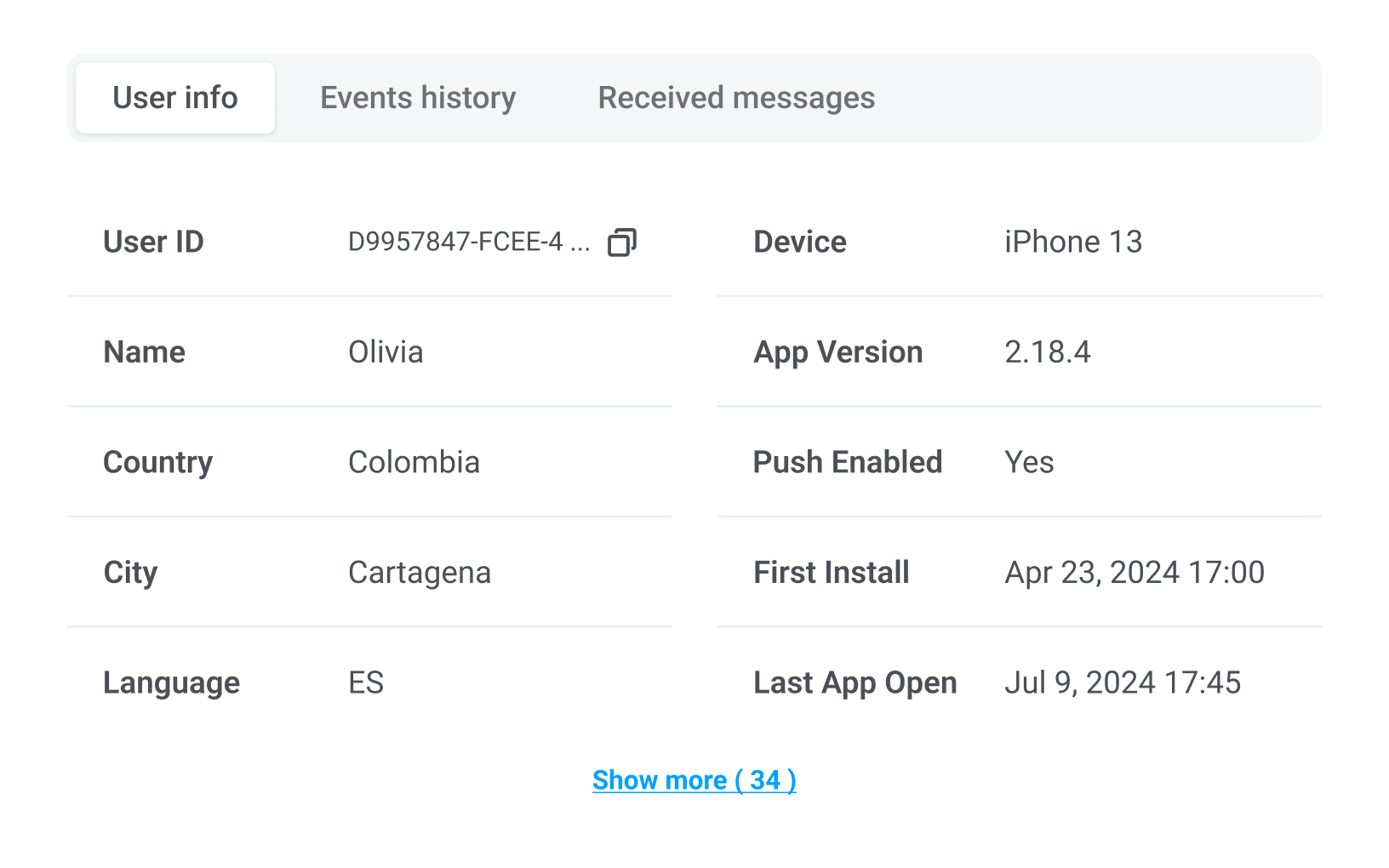 Пример единого профиля клиента (CDP) в Wavesend, объединяющего данные